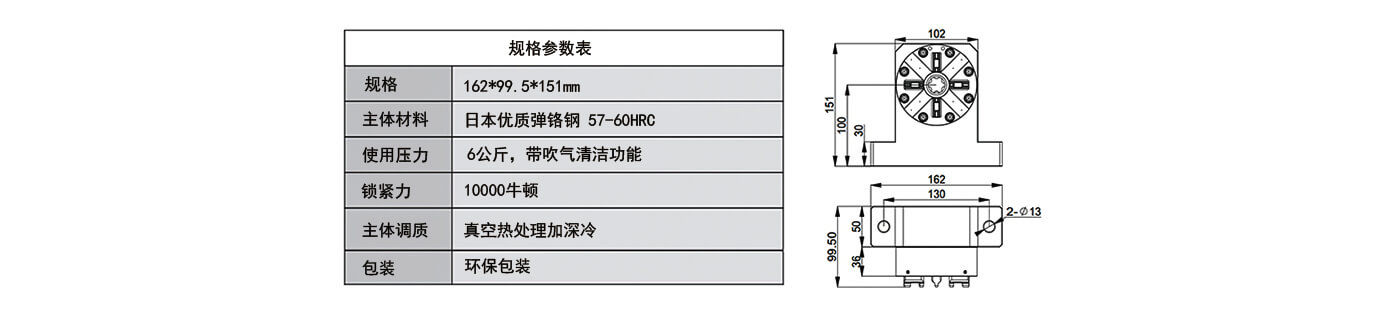 D100曲头气动卡盘
